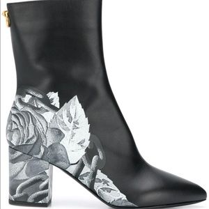 Valentino Ringstud Rose Leather Bootie 38.5 NIB